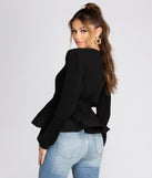 With fun and flirty details, Bring The Drama Peplum Top shows off your unique style for a trendy outfit for the summer season!