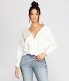 With fun and flirty details, Wrap Front Poplin Top shows off your unique style for a trendy outfit for the summer season!