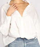 With fun and flirty details, Wrap Front Poplin Top shows off your unique style for a trendy outfit for the summer season!