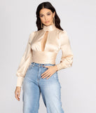 With fun and flirty details, Sweet Moments Satin Mock Neck Blouse shows off your unique style for a trendy outfit for the summer season!