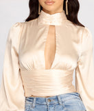 With fun and flirty details, Sweet Moments Satin Mock Neck Blouse shows off your unique style for a trendy outfit for the summer season!