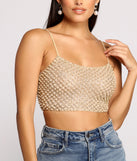 With fun and flirty details, So Rare Pearl Embellished Crop Top shows off your unique style for a trendy outfit for the summer season!