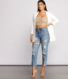 With fun and flirty details, So Rare Pearl Embellished Crop Top shows off your unique style for a trendy outfit for the summer season!