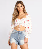With fun and flirty details, Drawn to Florals Crop Top shows off your unique style for a trendy outfit for the summer season!