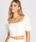 Come Away With Me Puff Sleeve Linen Top is a trendy pick to create 2023 festival outfits, festival dresses, outfits for concerts or raves, and complete your best party outfits!