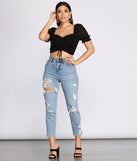 With fun and flirty details, All Ruffled Up Crop Top shows off your unique style for a trendy outfit for the summer season!