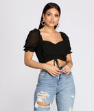 With fun and flirty details, All Ruffled Up Crop Top shows off your unique style for a trendy outfit for the summer season!