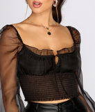 With fun and flirty details, Sheer And Stylish Smocked Crop Top shows off your unique style for a trendy outfit for the summer season!