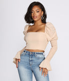 Dress up in All About The Puff Sleeve Crop Top as your going-out dress for holiday parties, an outfit for NYE, party dress for a girls’ night out, or a going-out outfit for any seasonal event!