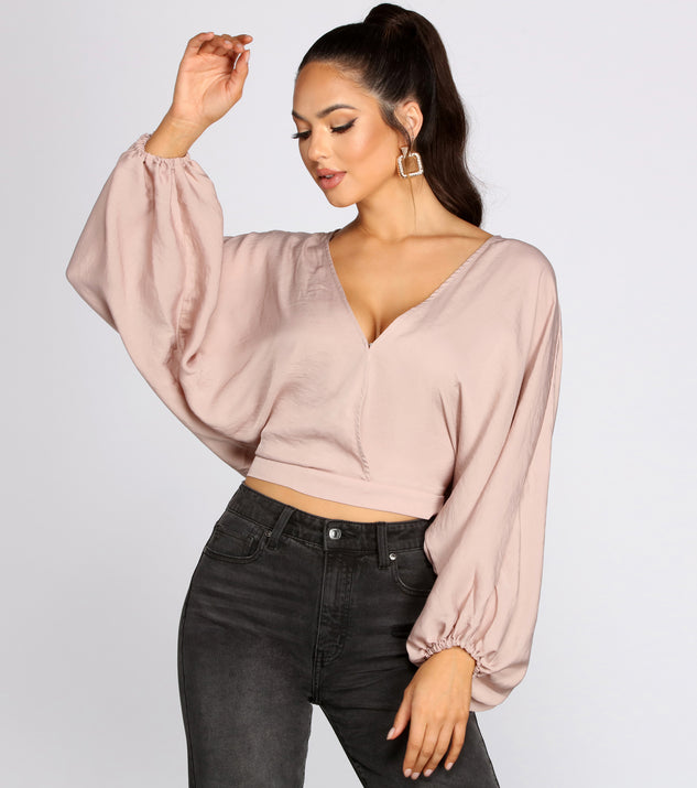 With fun and flirty details, Go With The Flow Surplice Crop Top shows off your unique style for a trendy outfit for the summer season!