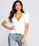 With fun and flirty details, Love Me Most Peplum Top shows off your unique style for a trendy outfit for the summer season!