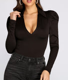 With fun and flirty details, Statement Shoulders Collared Bodysuit shows off your unique style for a trendy outfit for the summer season!