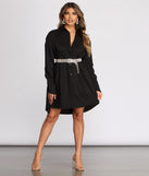 Borrowed From The Boys Button Front Shirt Dress