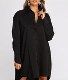 Borrowed From The Boys Button Front Shirt Dress