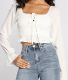 With fun and flirty details, Sweet Thing Ruffle Smocked Crop Top shows off your unique style for a trendy outfit for the summer season!