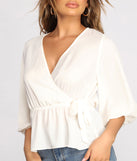 With fun and flirty details, Wrapped In Classic Style Blouse shows off your unique style for a trendy outfit for the summer season!
