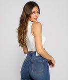 With fun and flirty details, Effortless Ease Twist Front Gauze Crop Top shows off your unique style for a trendy outfit for the summer season!
