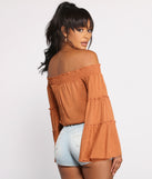 With fun and flirty details, Flowy Feels Off The Shoulder Crop Top shows off your unique style for a trendy outfit for the summer season!