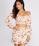 You’ll look stunning in the Hooked On Florals Crop Top when paired with its matching separate to create a glam clothing set perfect for parties, date nights, concert outfits, back-to-school attire, or for any summer event!