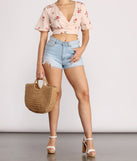 With fun and flirty details, Sunny Side Floral Crop Top shows off your unique style for a trendy outfit for the summer season!