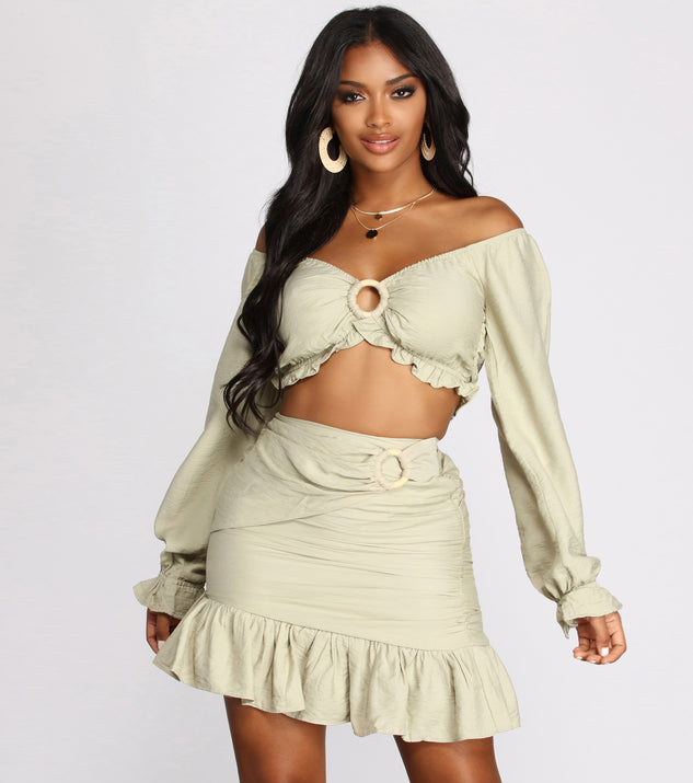 Endless Summer O Ring Ruffle Hem Crop Top Windsor
