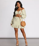 With fun and flirty details, Endless Summer O-Ring Ruffle Hem Crop Top shows off your unique style for a trendy outfit for the summer season!