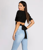 With fun and flirty details, Major Babe Tie Waist Crop Top shows off your unique style for a trendy outfit for the summer season!