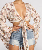 Boho Honey Tie Front Gauze Top is a trendy pick to create 2023 festival outfits, festival dresses, outfits for concerts or raves, and complete your best party outfits!