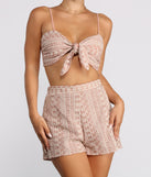 With fun and flirty details, Feeling Good Tie Front Top shows off your unique style for a trendy outfit for the summer season!