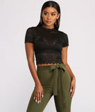 With fun and flirty details, Short Sleeve Lace Crop Top shows off your unique style for a trendy outfit for the summer season!