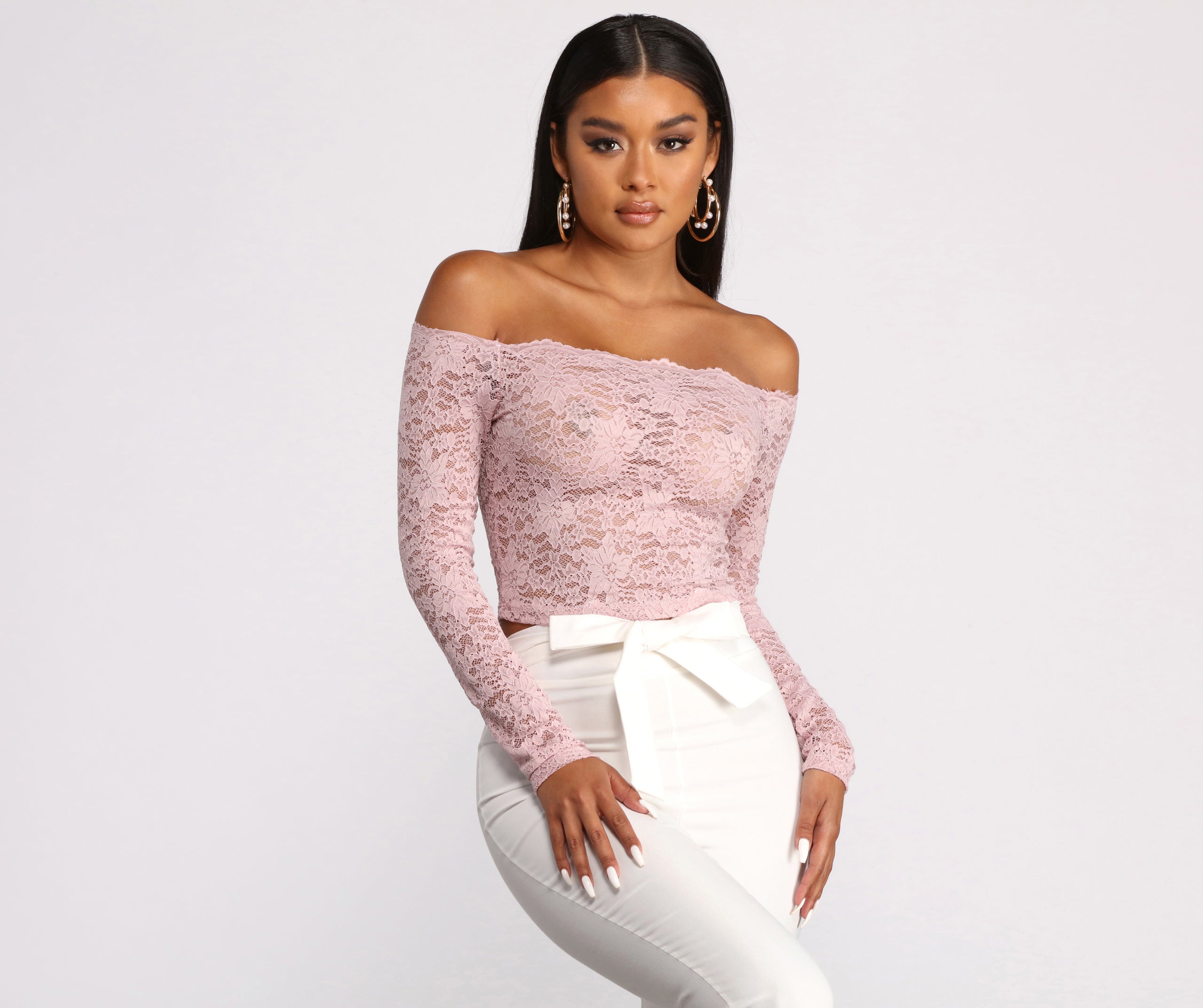 ★NOFFICIALNOFFICE★ROSE LACE OFF SHOULDER TOP WHITE★正規品 Rabanne Lace Off-The-Shoulder Top | Saks Fifth Avenue