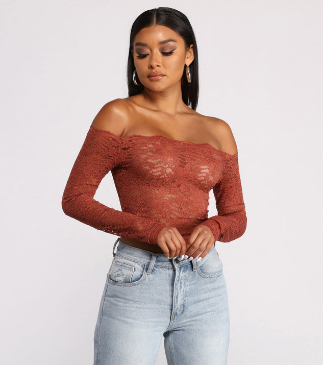 With fun and flirty details, Off the Shoulder Floral Lace Top shows off your unique style for a trendy outfit for the summer season!