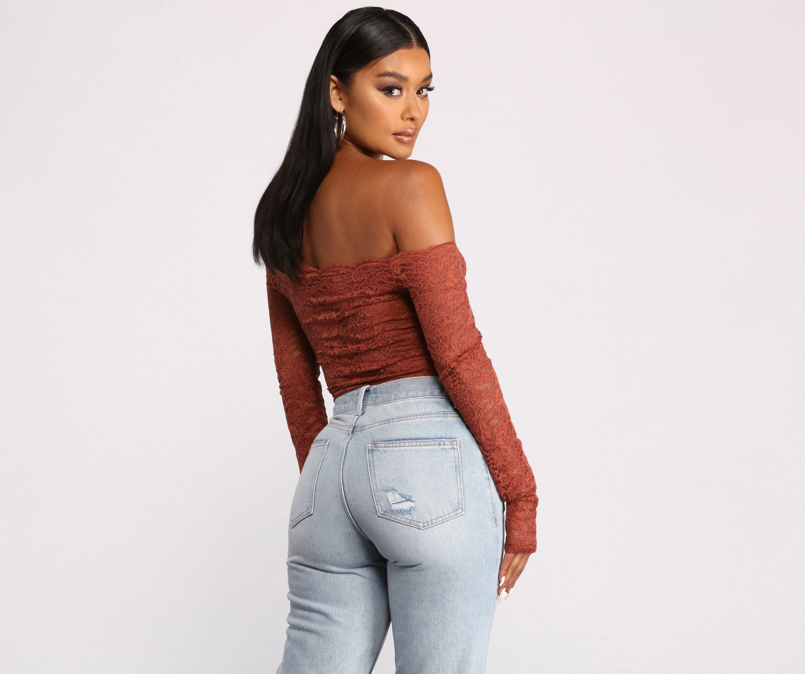 Off the Shoulder Floral Lace Top | Windsor