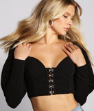 Dress up in So Fab Puff Sleeve Crop Top as your going-out dress for holiday parties, an outfit for NYE, party dress for a girls’ night out, or a going-out outfit for any seasonal event!