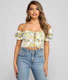 With fun and flirty details, Flirty Floral Lace-Up Crop Top shows off your unique style for a trendy outfit for the summer season!