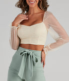 With fun and flirty details, Sassy Sweetheart Mesh Crop Top shows off your unique style for a trendy outfit for the summer season!