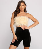 Dress up in So Extra Feathered Tube Top as your going-out dress for holiday parties, an outfit for NYE, party dress for a girls’ night out, or a going-out outfit for any seasonal event!
