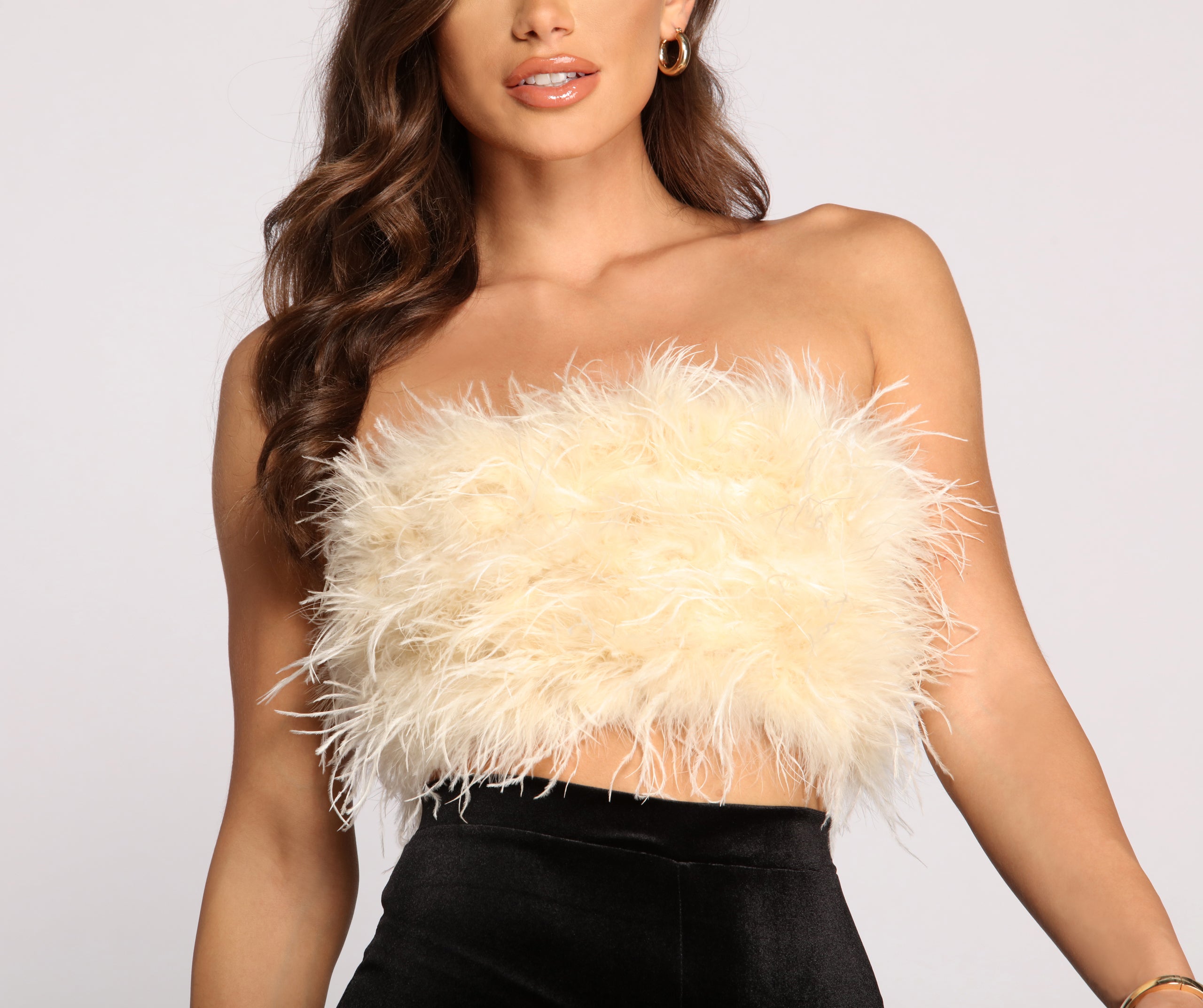 So Extra Feathered Tube Top | Windsor