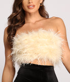 With fun and flirty details, So Extra Feathered Tube Top shows off your unique style for a trendy outfit for the summer season!