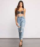 With fun and flirty details, Dazzle Diva Rhinestone Fringe Bra shows off your unique style for a trendy outfit for the summer season!