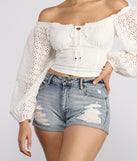 With fun and flirty details, Effortless Eyelet Detail Crop Top shows off your unique style for a trendy outfit for the summer season!