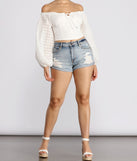 With fun and flirty details, Effortless Eyelet Detail Crop Top shows off your unique style for a trendy outfit for the summer season!