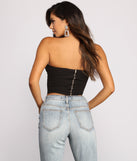 With fun and flirty details, Iconic Cropped Satin Bustier shows off your unique style for a trendy outfit for the summer season!