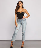 With fun and flirty details, Iconic Cropped Satin Bustier shows off your unique style for a trendy outfit for the summer season!