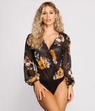 With fun and flirty details, Floral Passion Surplice Chiffon Bodysuit shows off your unique style for a trendy outfit for the summer season!
