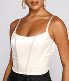 With fun and flirty details, Satin Stunner Cropped Corset Top shows off your unique style for a trendy outfit for the summer season!