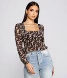With fun and flirty details, Floral Charm Smocked Long Sleeve Top shows off your unique style for a trendy outfit for the summer season!