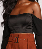 With fun and flirty details, Sultry Satin Cropped Corset Top shows off your unique style for a trendy outfit for the summer season!