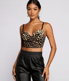 Dress up in Leopard Print Cropped Burnout Bustier as your going-out dress for holiday parties, an outfit for NYE, party dress for a girls’ night out, or a going-out outfit for any seasonal event!