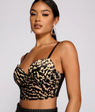 With fun and flirty details, Leopard Print Cropped Burnout Bustier shows off your unique style for a trendy outfit for the summer season!